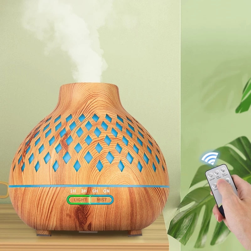 saengQ Electric Aroma Diffuser Air Humidifier Essential oil diffuser Ultrasonic Remote Control Cool Mist Fogger LED Lamp