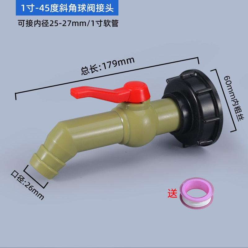 S60X6 IBC Tank Adapter Garden Hose Faucet Lengthen Connector Water Tank Adapter Fittings 1PCS