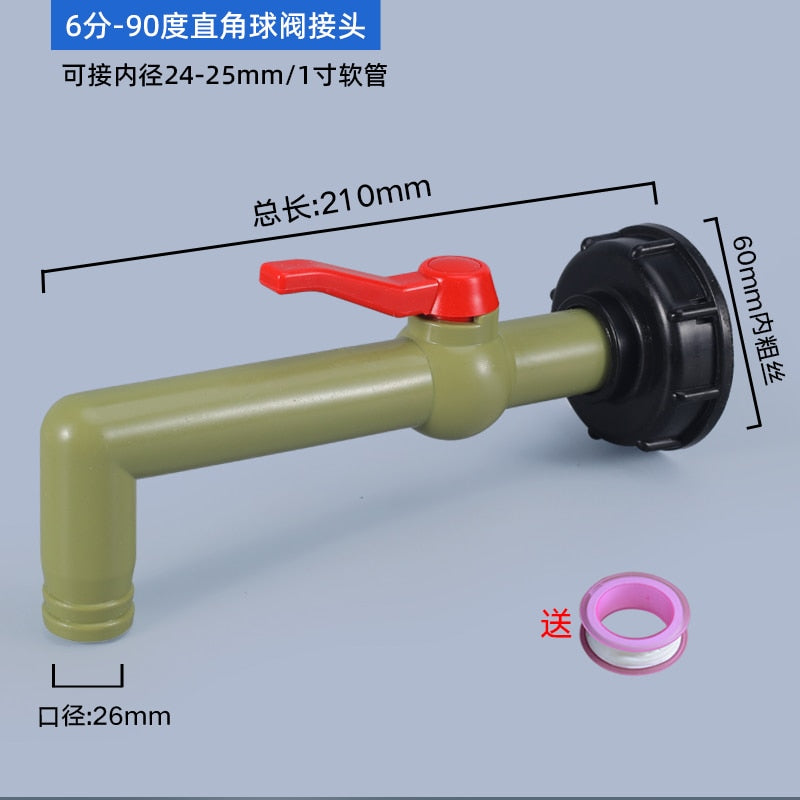 S60X6 IBC Tank Adapter Garden Hose Faucet Lengthen Connector Water Tank Adapter Fittings 1PCS