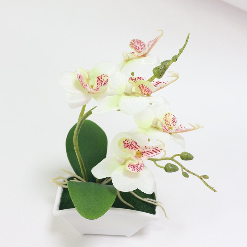 small artificial butterfly orchid flower set with real touch leaves artificial plants overall floral for wedding