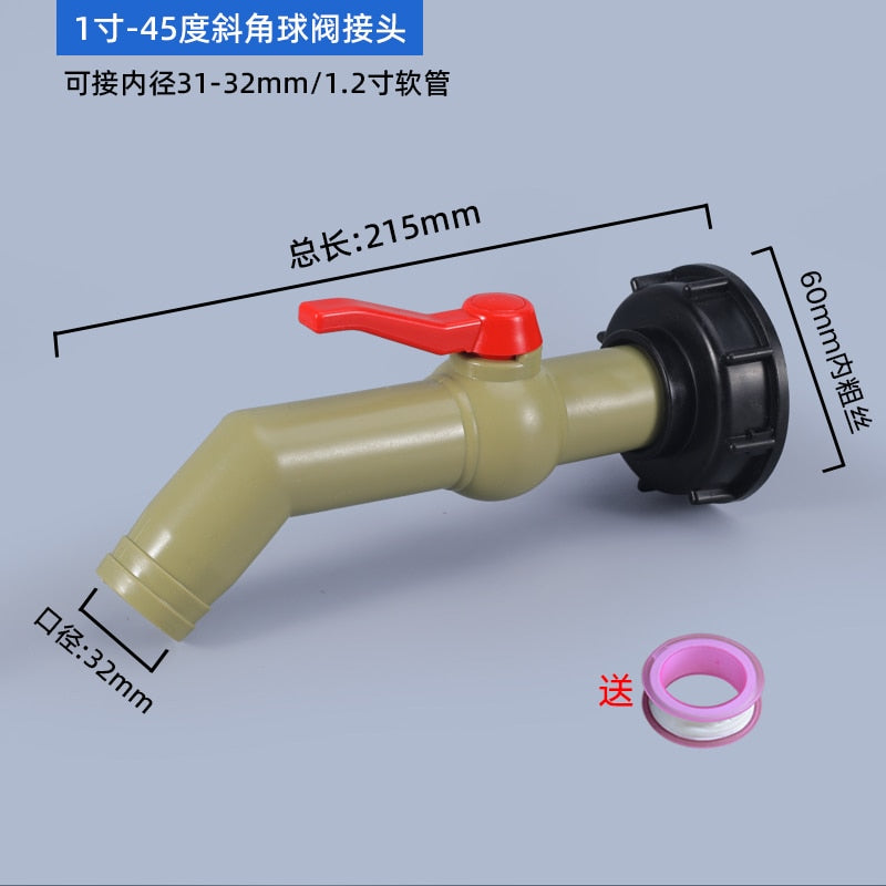 S60X6 IBC Tank Adapter Garden Hose Faucet Lengthen Connector Water Tank Adapter Fittings 1PCS