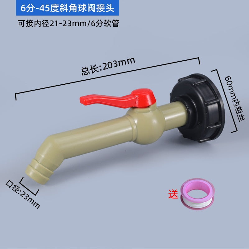 S60X6 IBC Tank Adapter Garden Hose Faucet Lengthen Connector Water Tank Adapter Fittings 1PCS